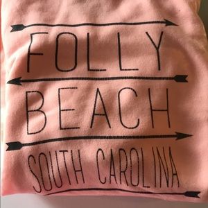 Folly beach sweat shirt ... peach color